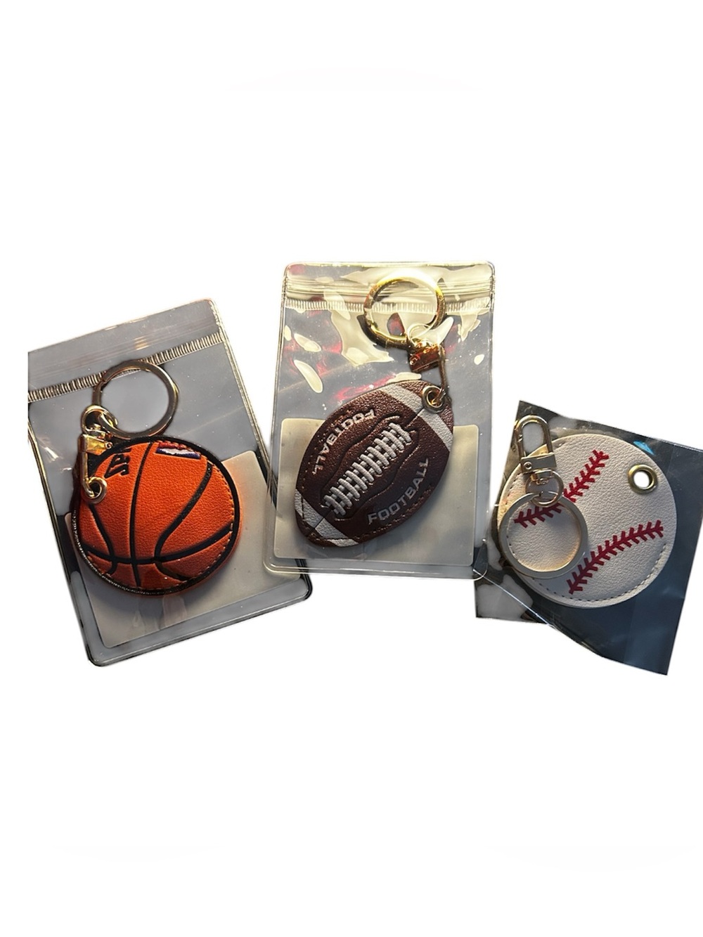 Air Tag Holders / Keychain Set - Basketball, Football, Baseball. Very Sturdy